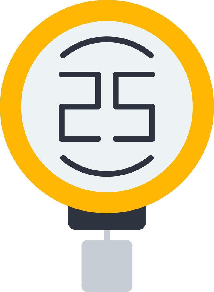 Speed Limit 25 Flat Icon vector