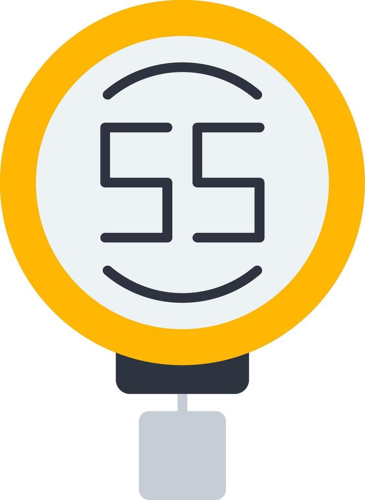 Speed Limit 55 Flat Icon vector