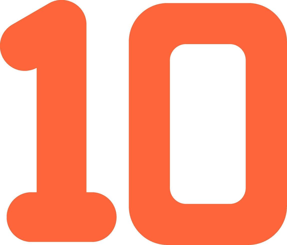 Ten Flat Icon vector