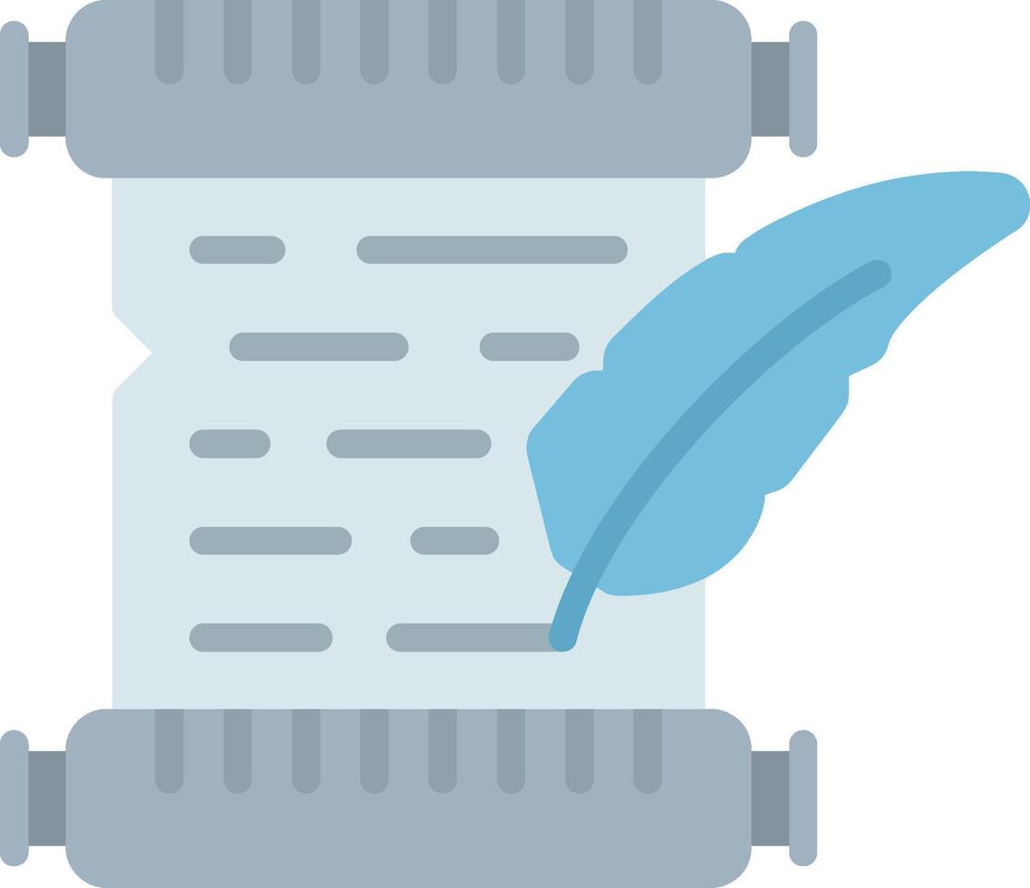 Quill and Scroll Flat Icon vector