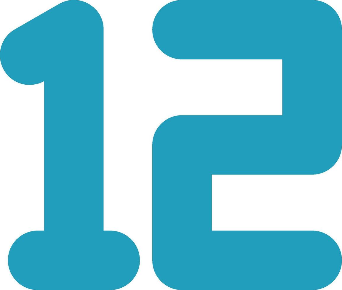 Twelve Flat Icon vector