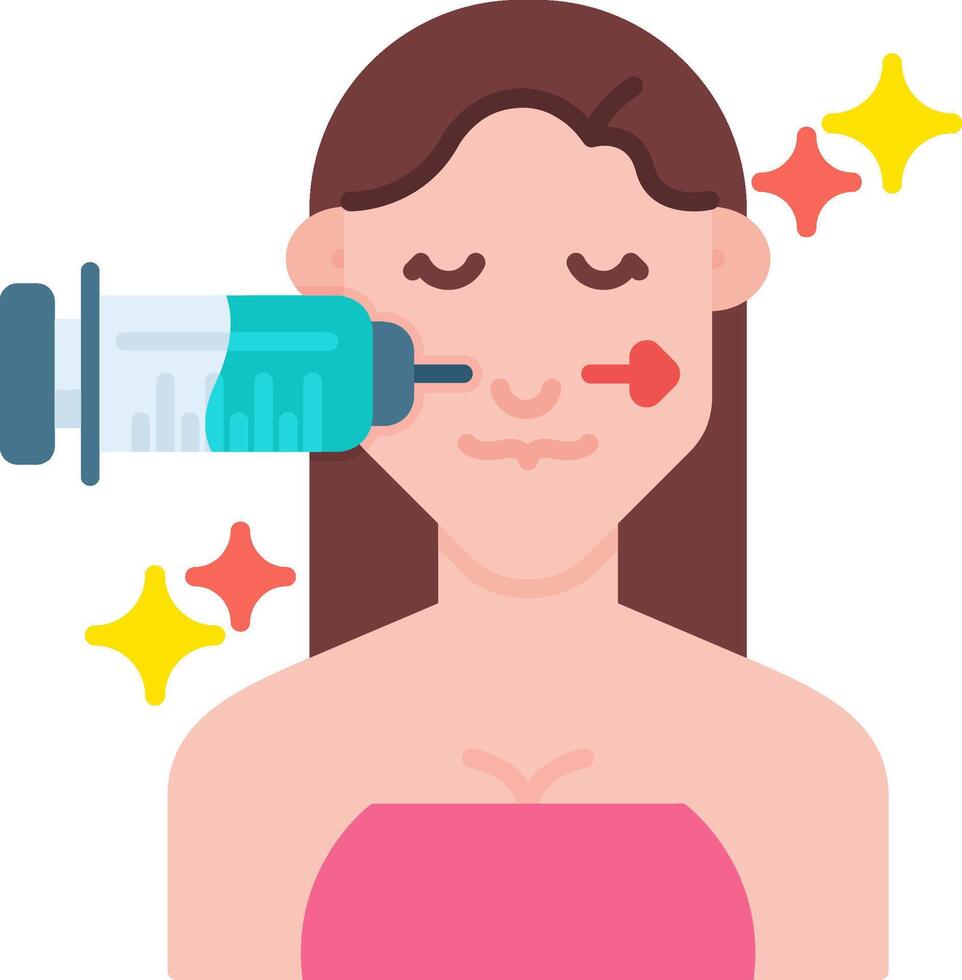 Face Botox Flat Icon vector