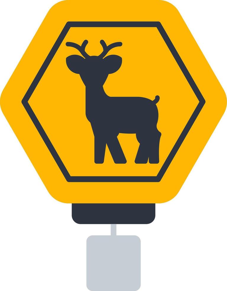 Deer Crossing Flat Icon vector