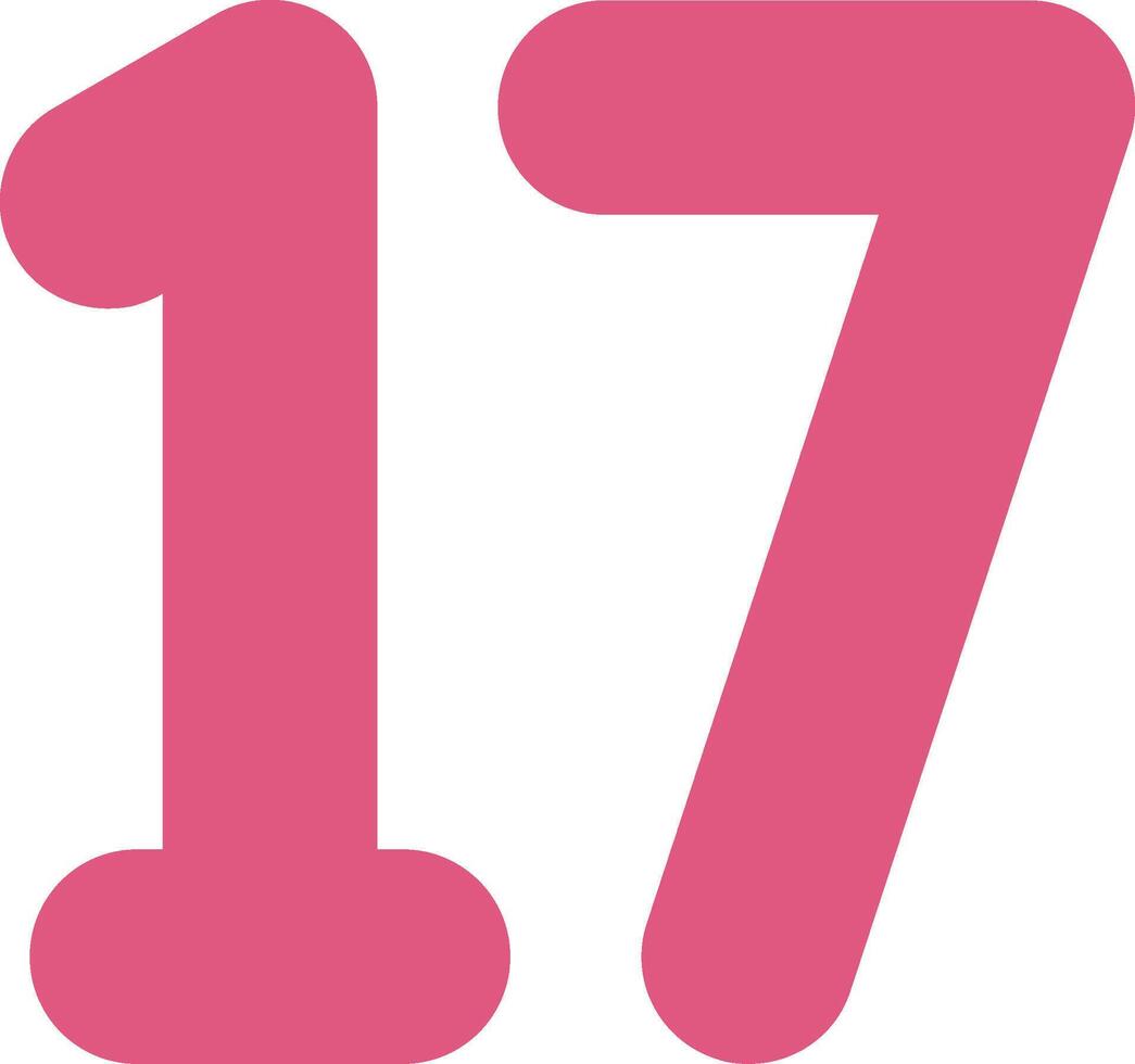 Seventeen Flat Icon vector