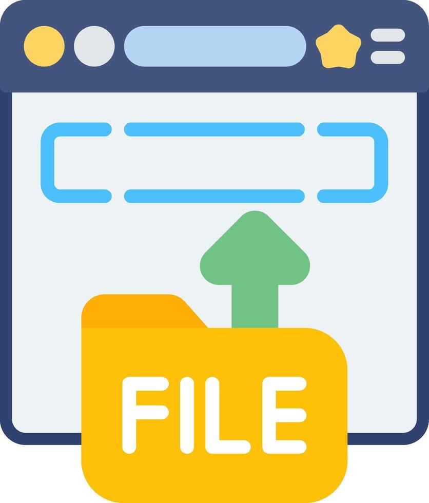 Upload File Flat Icon vector