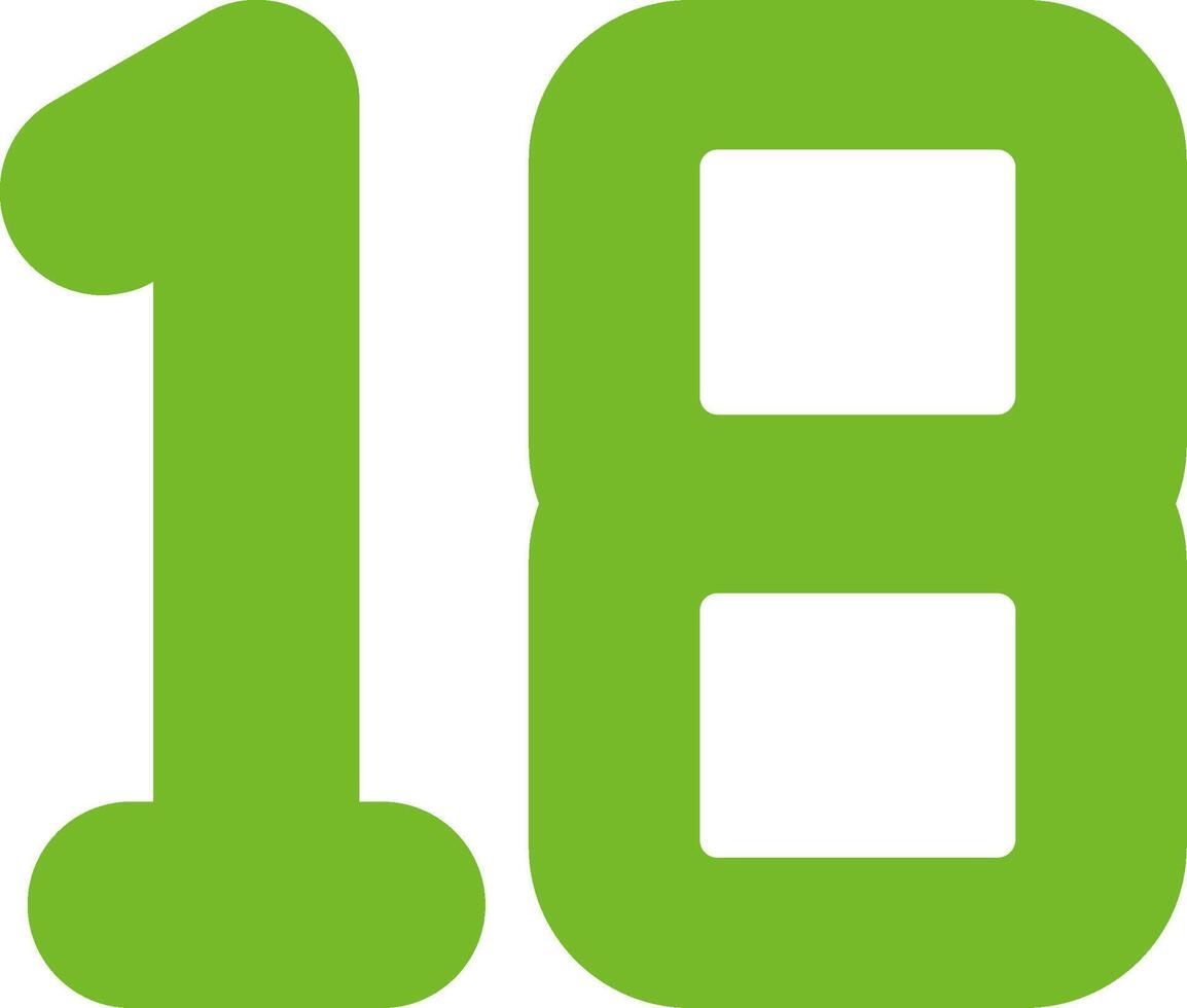 Eighteen Flat Icon vector