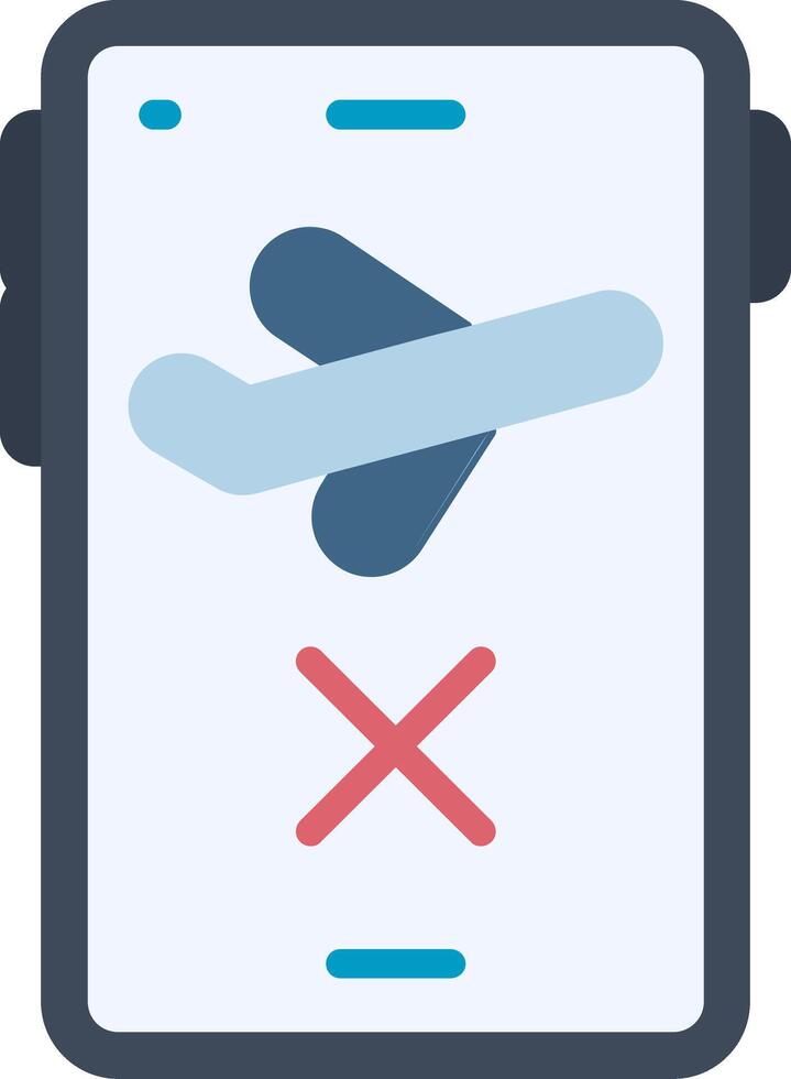 Flight Cancelled On App Flat Icon vector