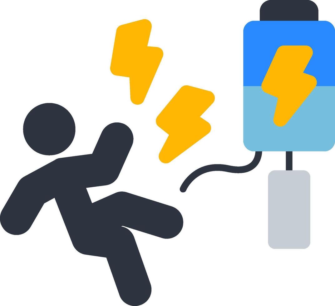 Electrical Shock Flat Icon vector