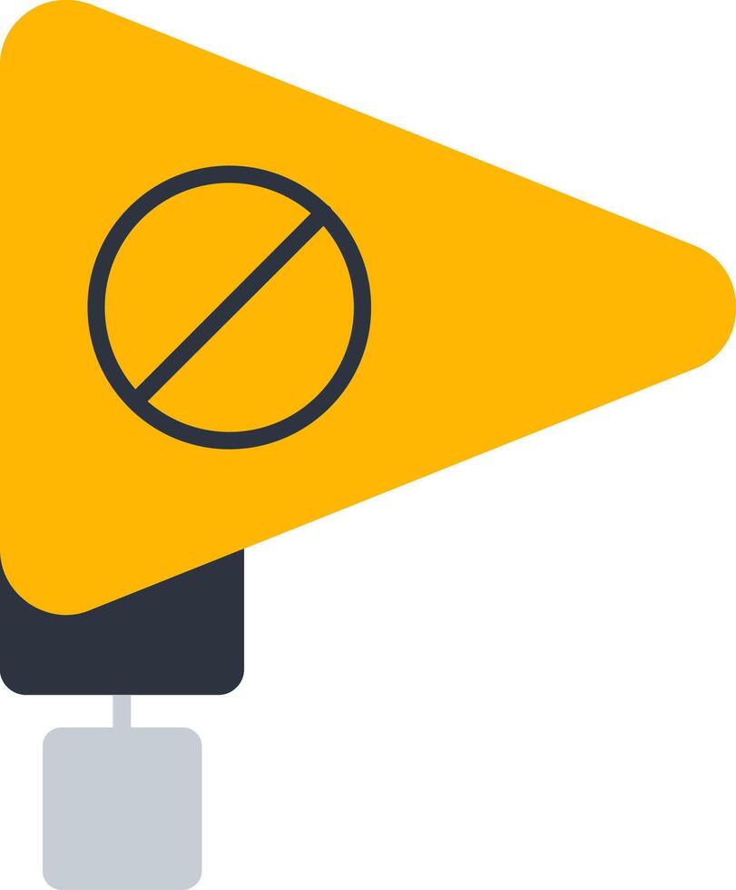No Passing Zone Flat Icon vector