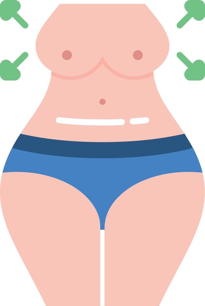 Breast Enlargement Flat Icon vector