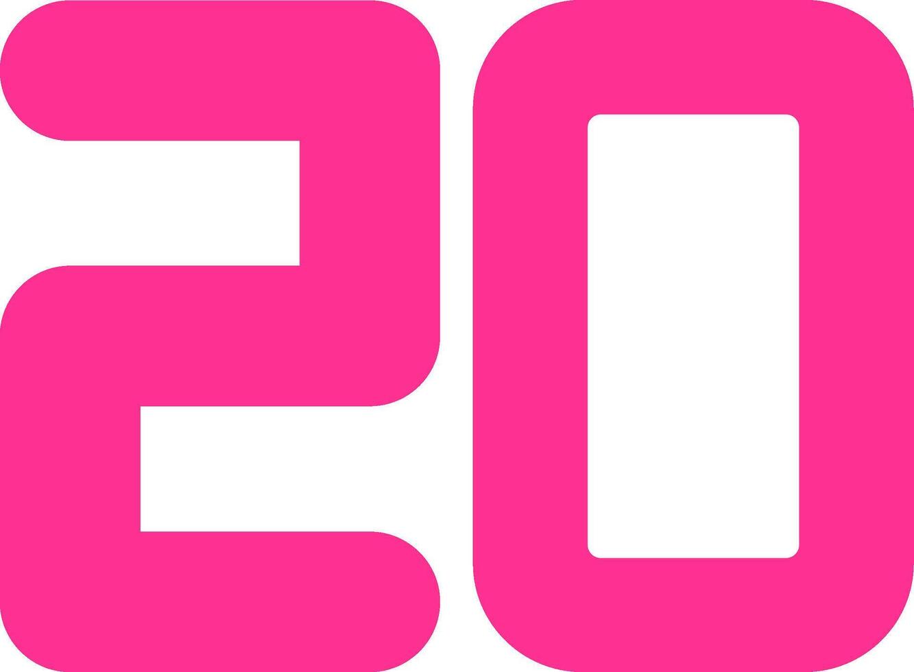 Twenty Flat Icon vector