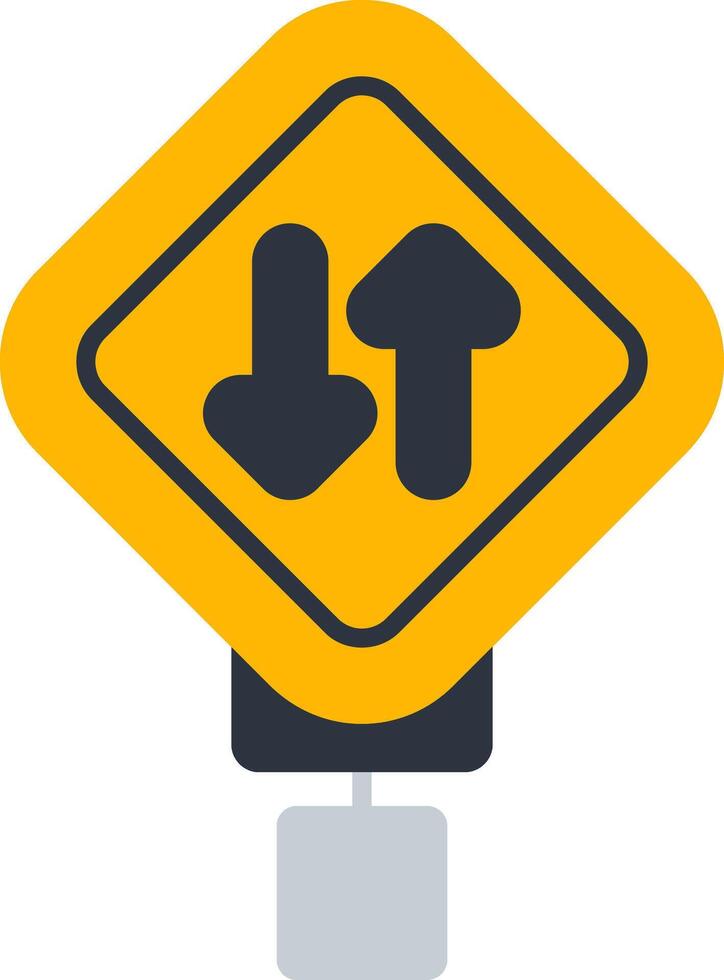Divided Highway Flat Icon vector