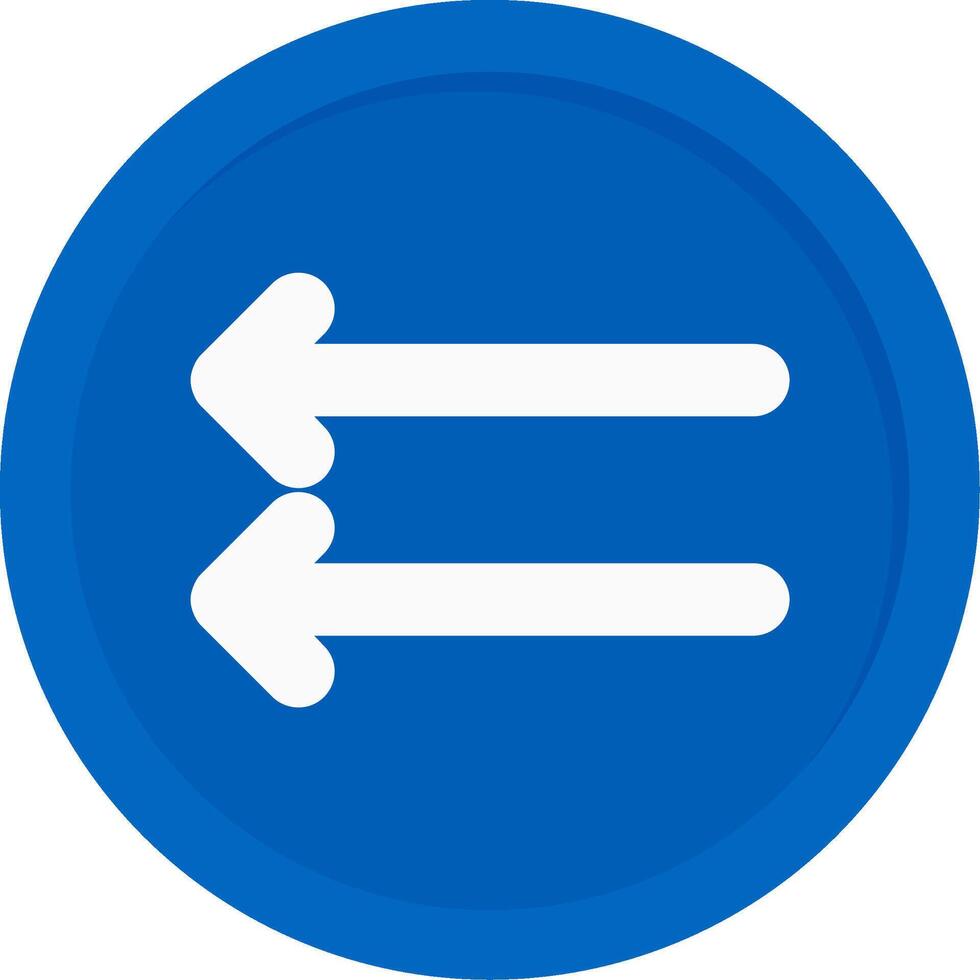 Double Left Arrow Flat Icon vector