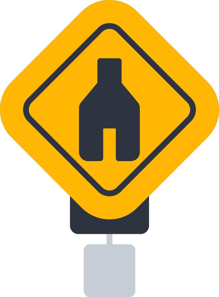 End Divided Highway Flat Icon vector
