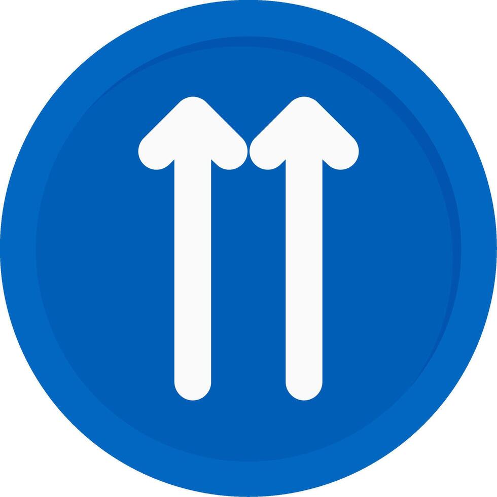Double Up Arrow Flat Icon vector
