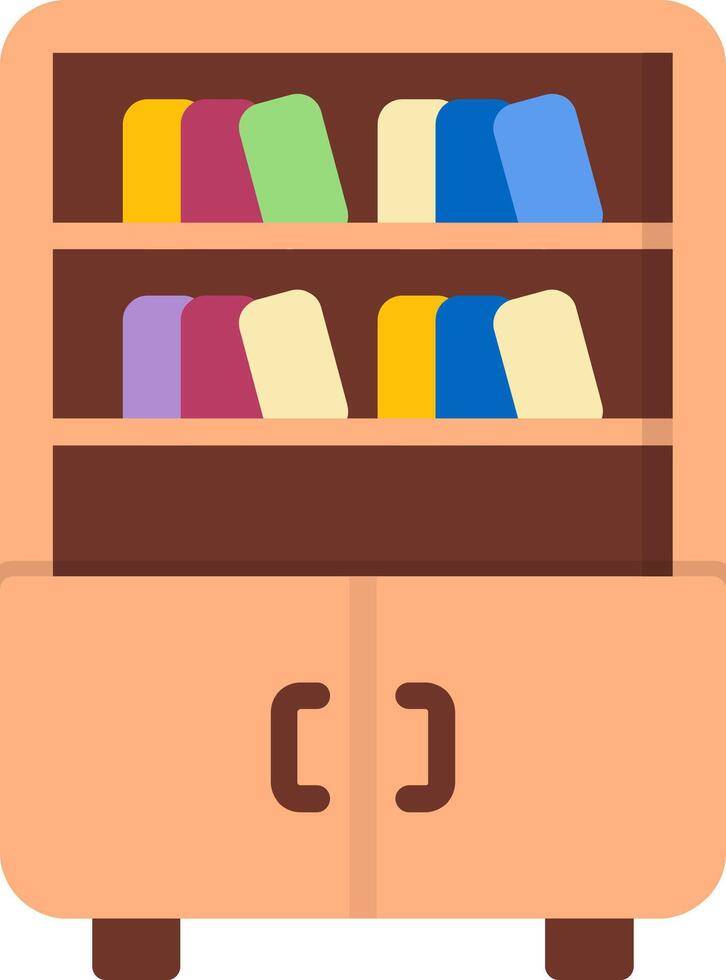 Bookshelf Flat Icon vector
