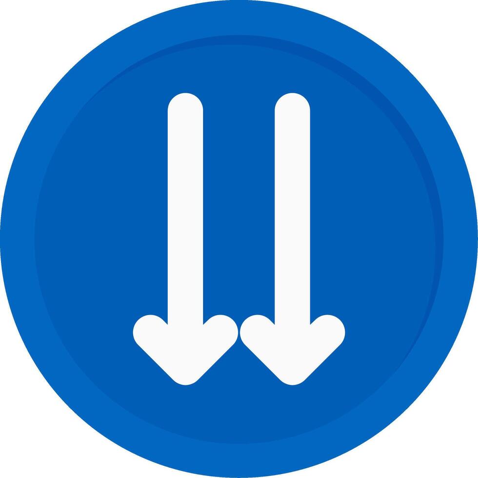 Double Down Arrow Flat Icon vector