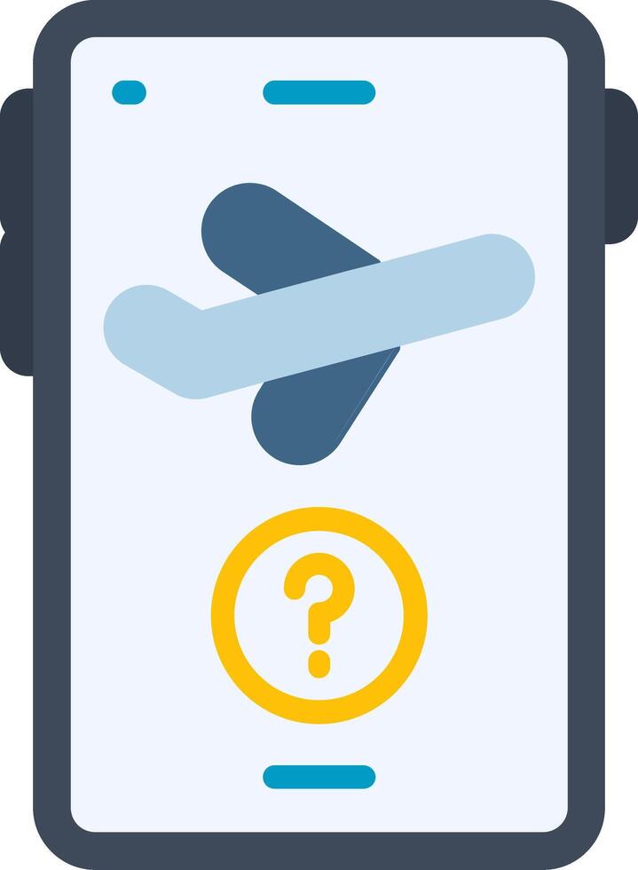 Unknown Flight On Phone Flat Icon vector