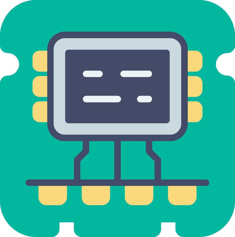 Chip Flat Icon vector