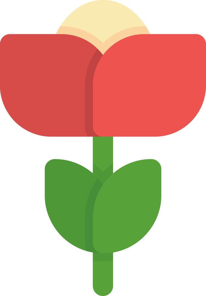 Flower Tulip Flat Icon vector