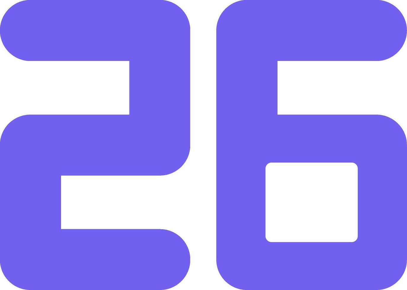 Twenty Six Flat Icon vector