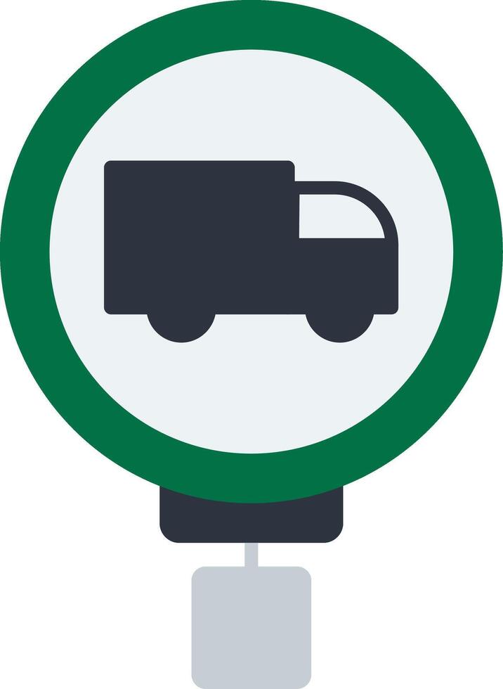 Truck Route Flat Icon vector