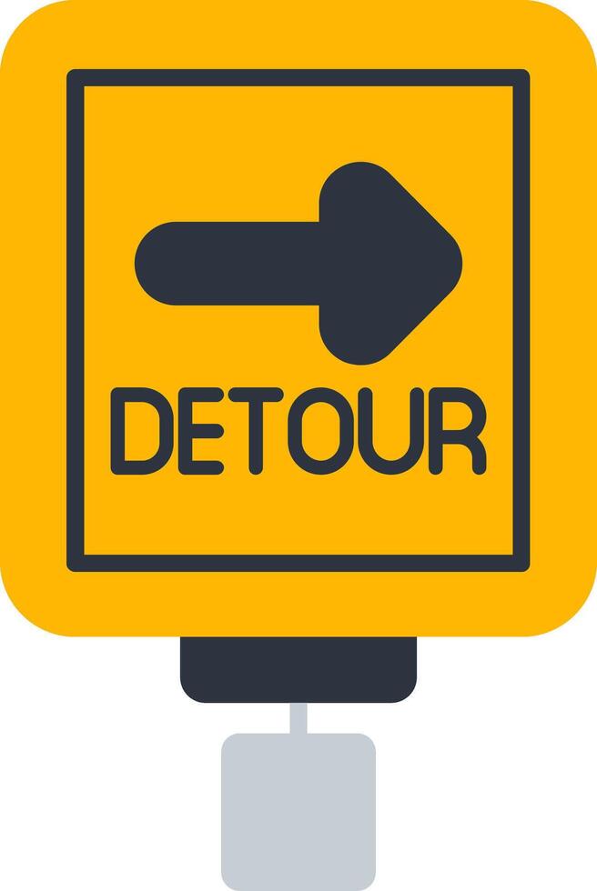 Detour Flat Icon vector