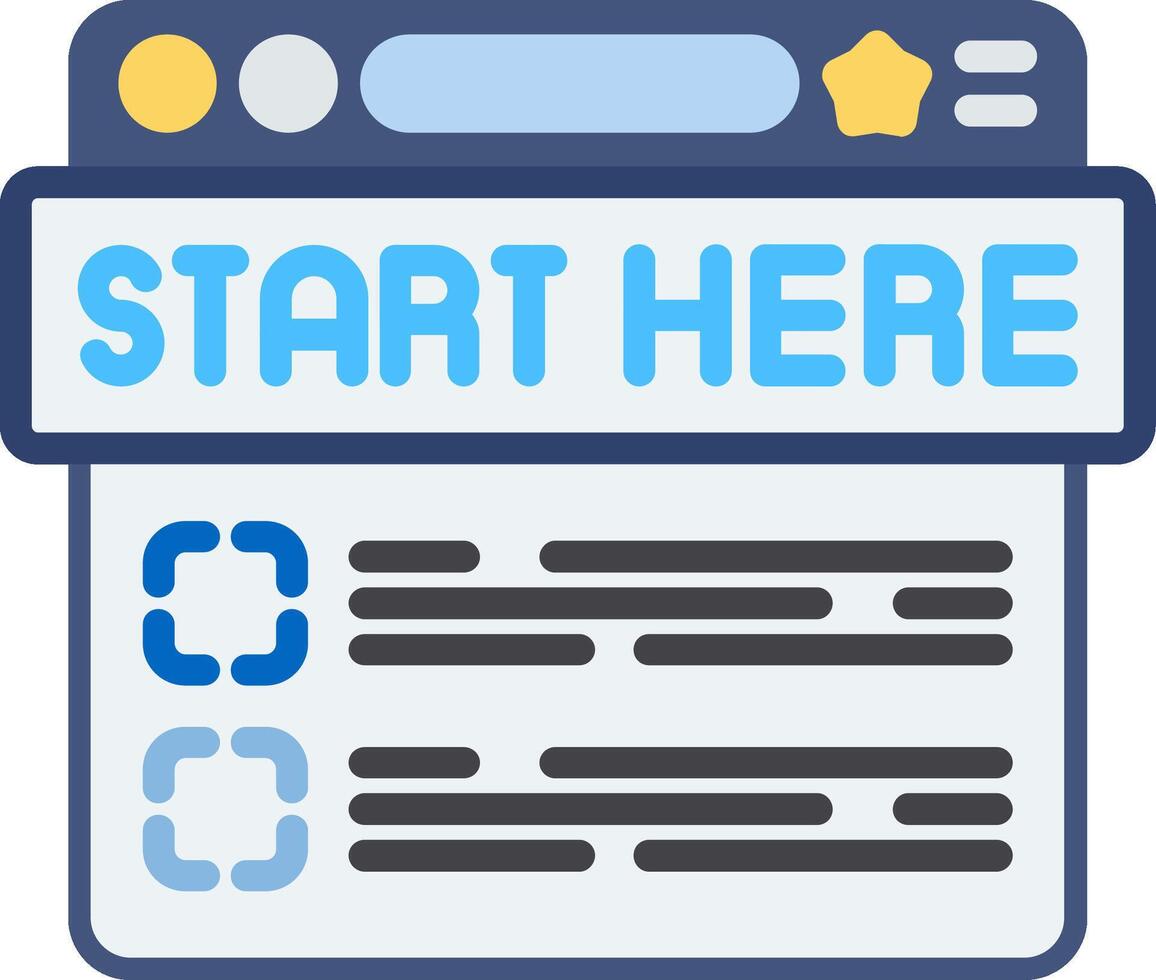 Start Here Flat Icon vector