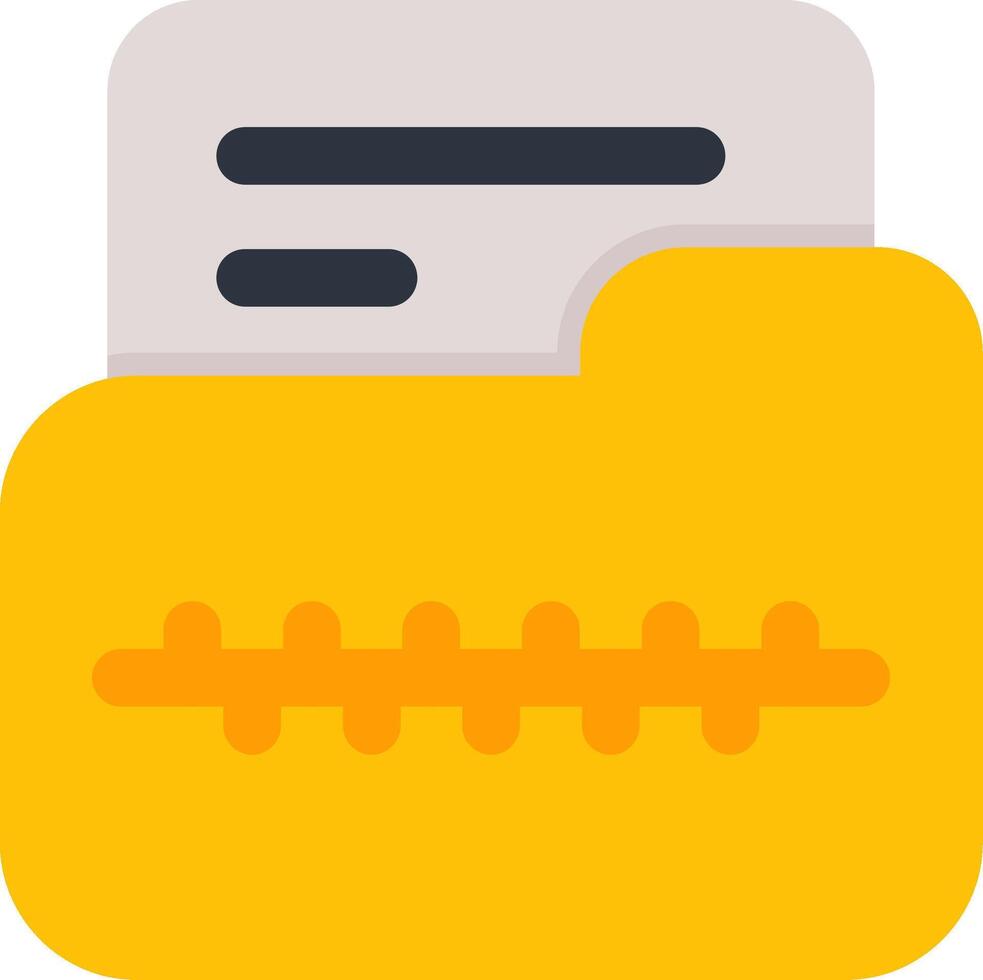 Zip Folder Flat Icon vector