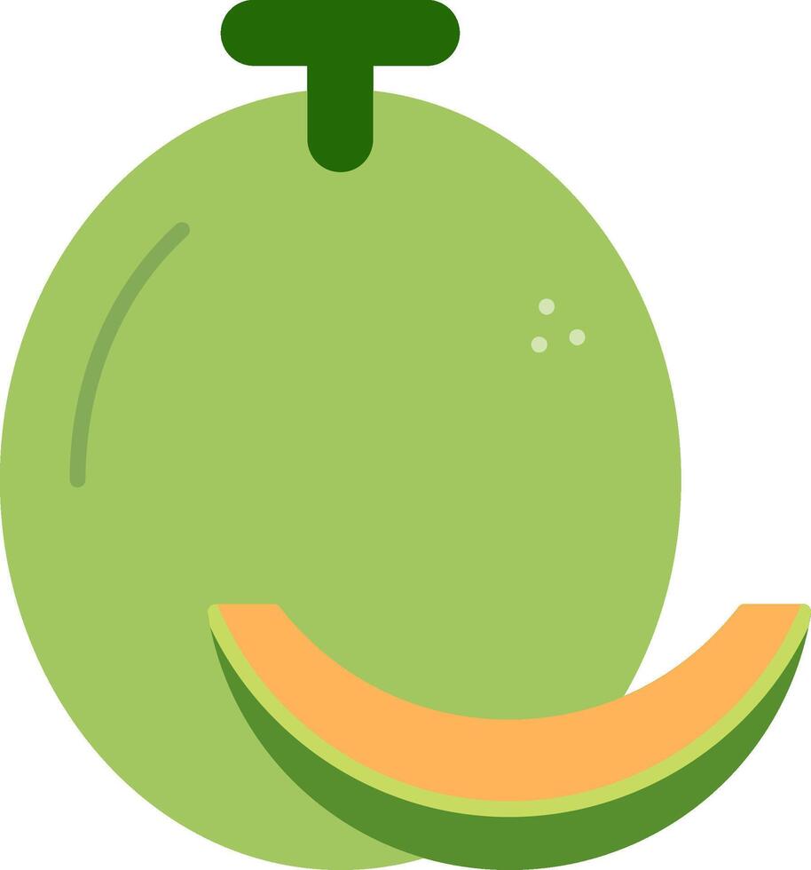 Honeydew Melon Flat Icon vector