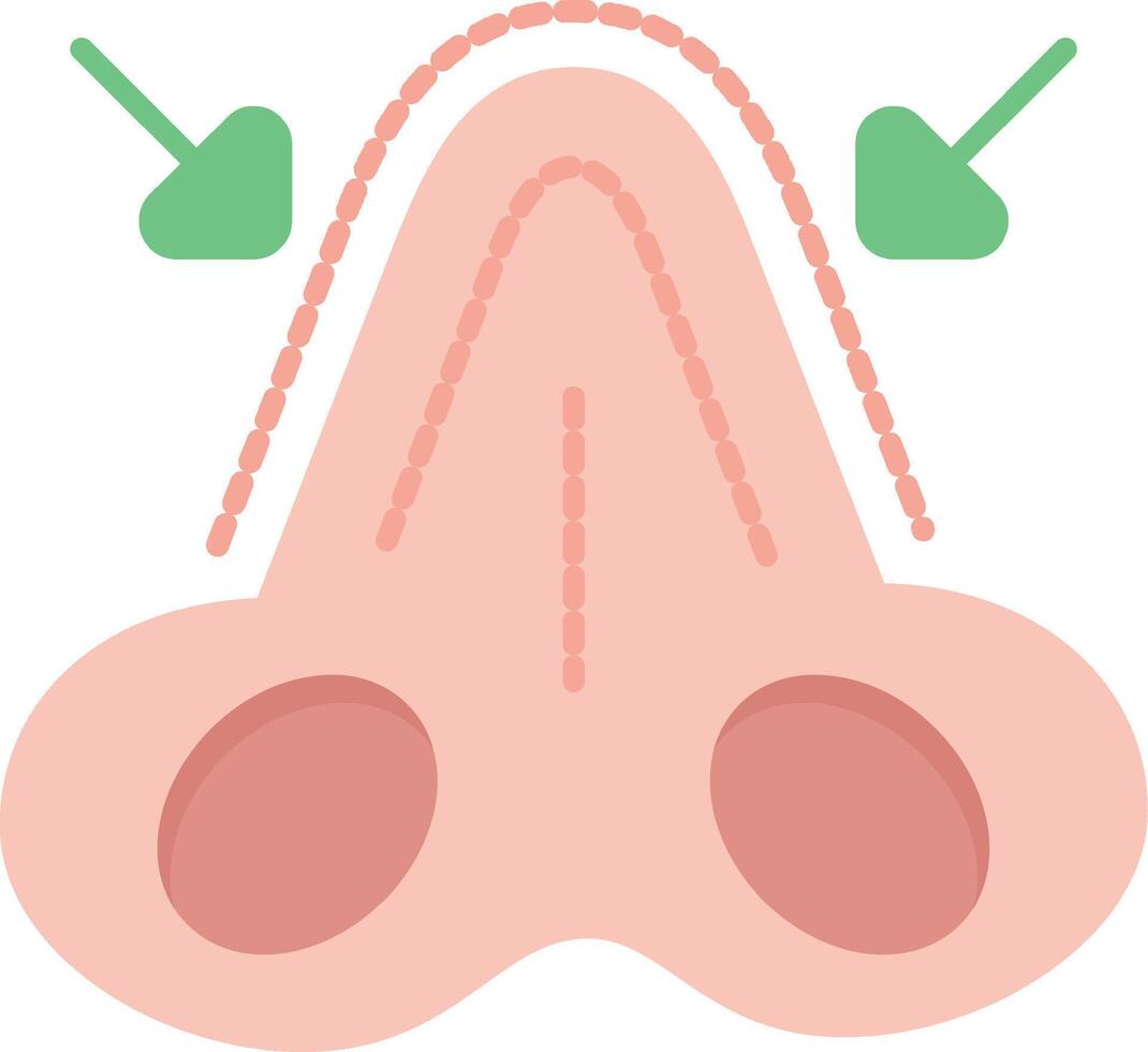 Nose Augmentation Flat Icon vector