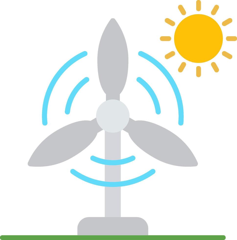 Wind Turbine Flat Icon vector