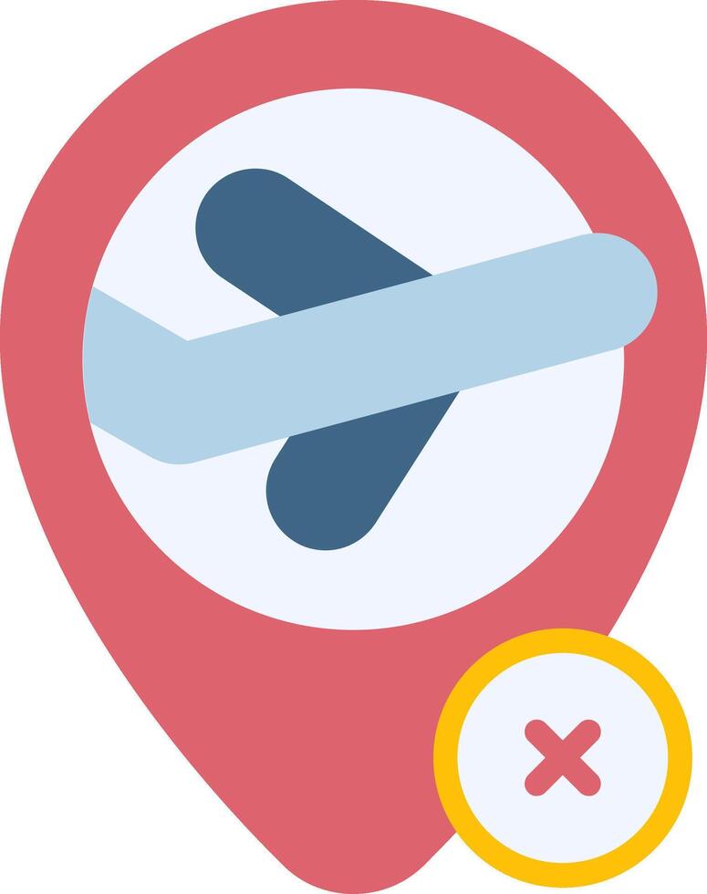 Flight Cancelled Flat Icon vector