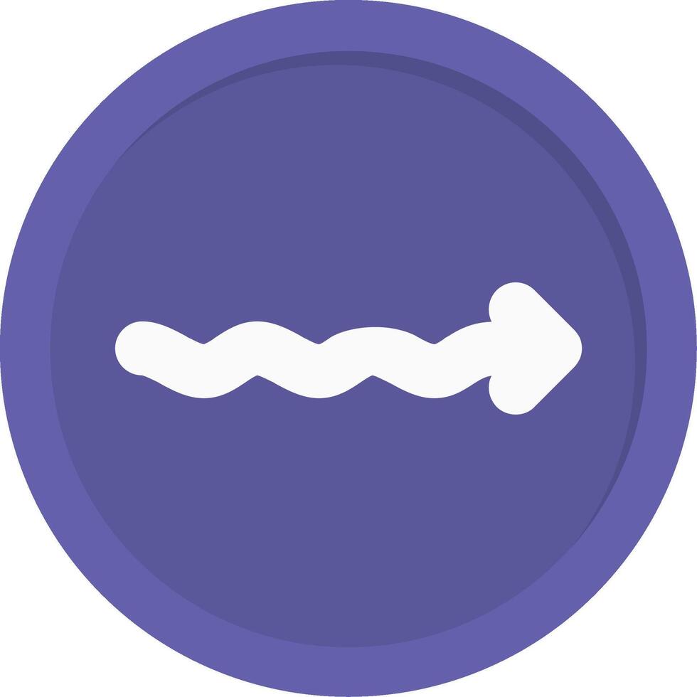 Wavy Arrow Flat Icon vector