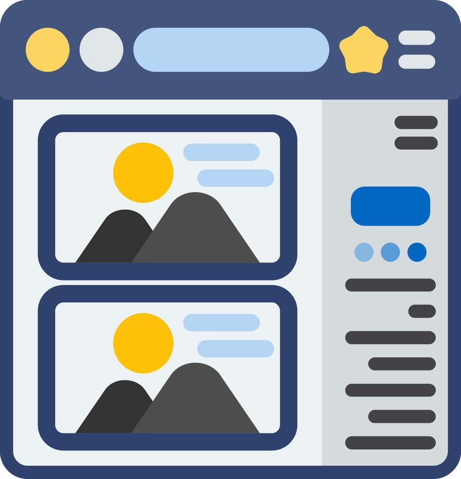 Sidebar Flat Icon vector