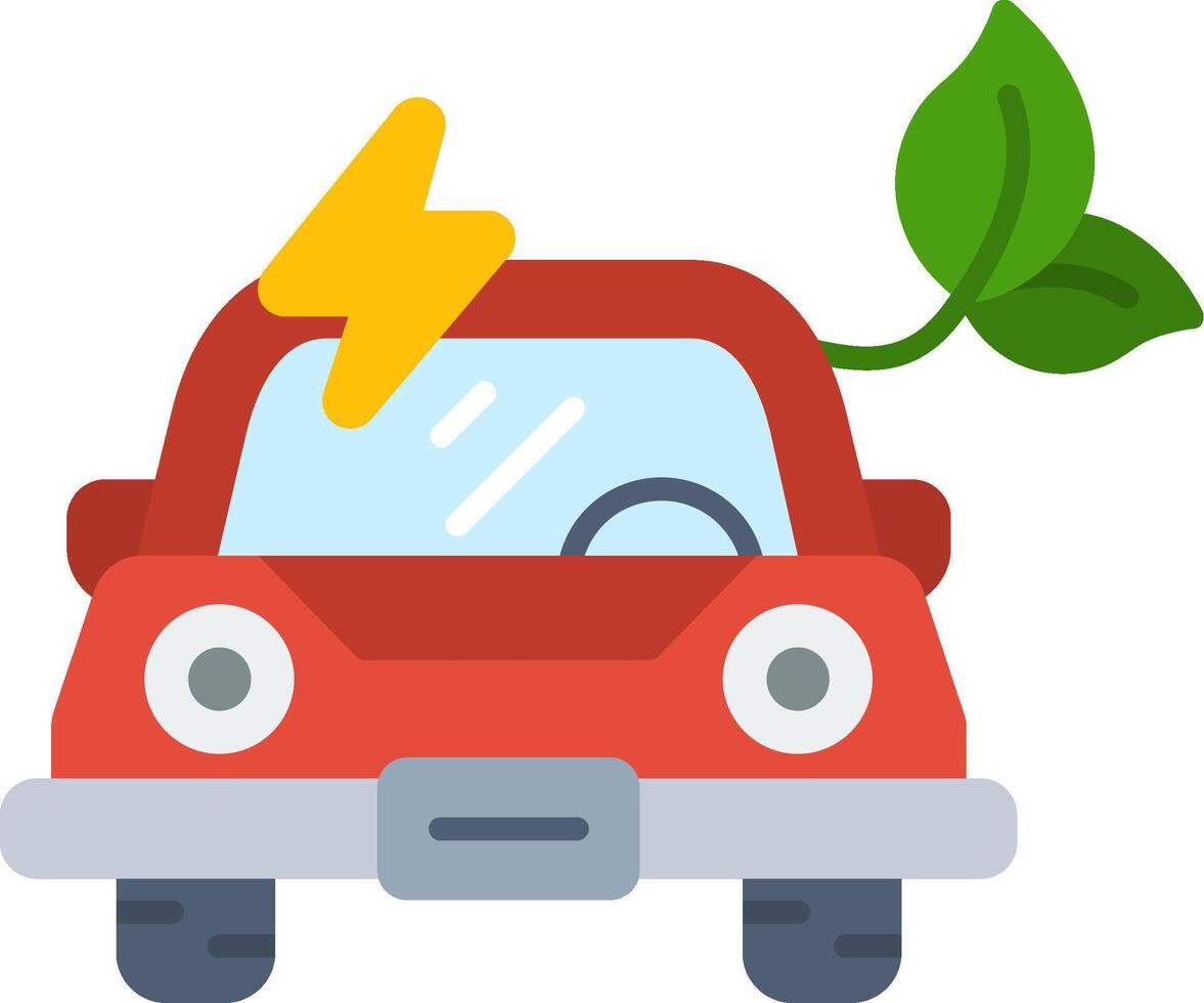 Electric Car Flat Icon vector