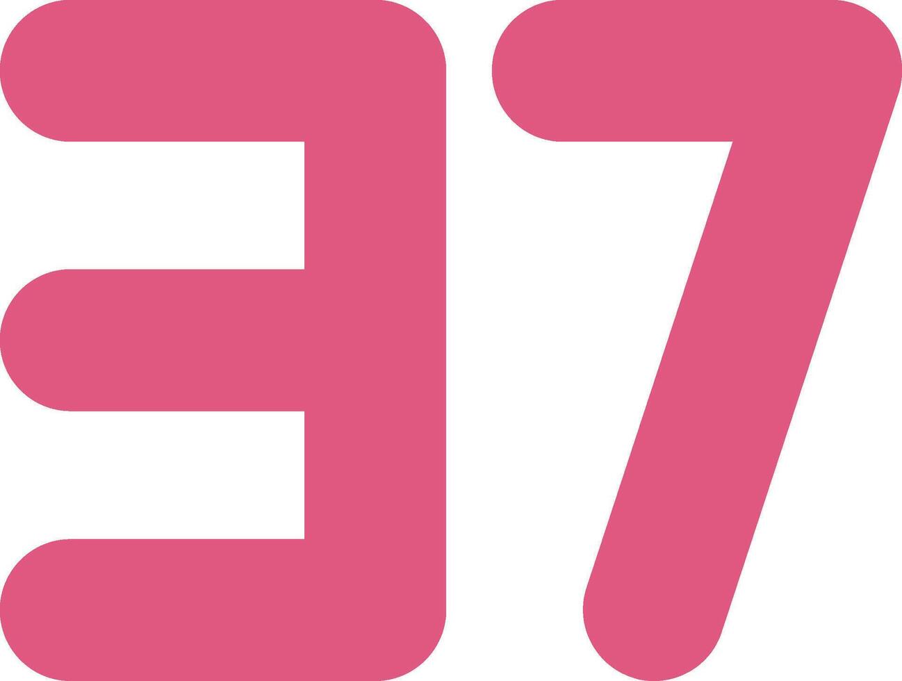 Thirty Seven Flat Icon vector