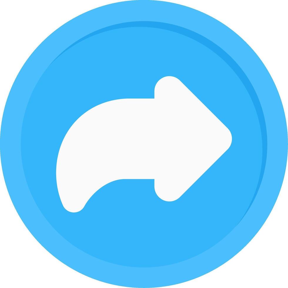 Curved Right Arrow Flat Icon vector