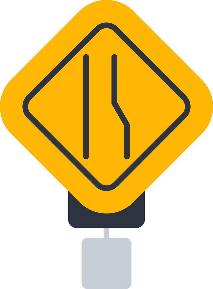 Lane Ends Flat Icon vector
