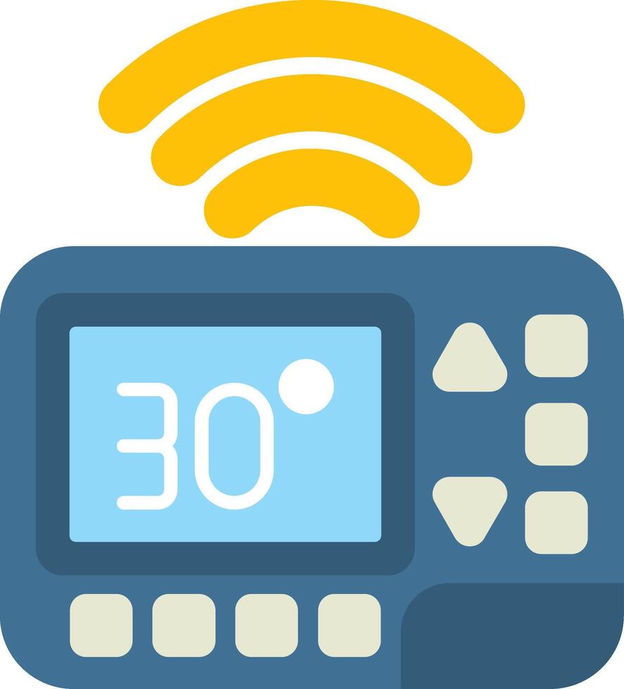 Smart Thermostat Flat Icon vector