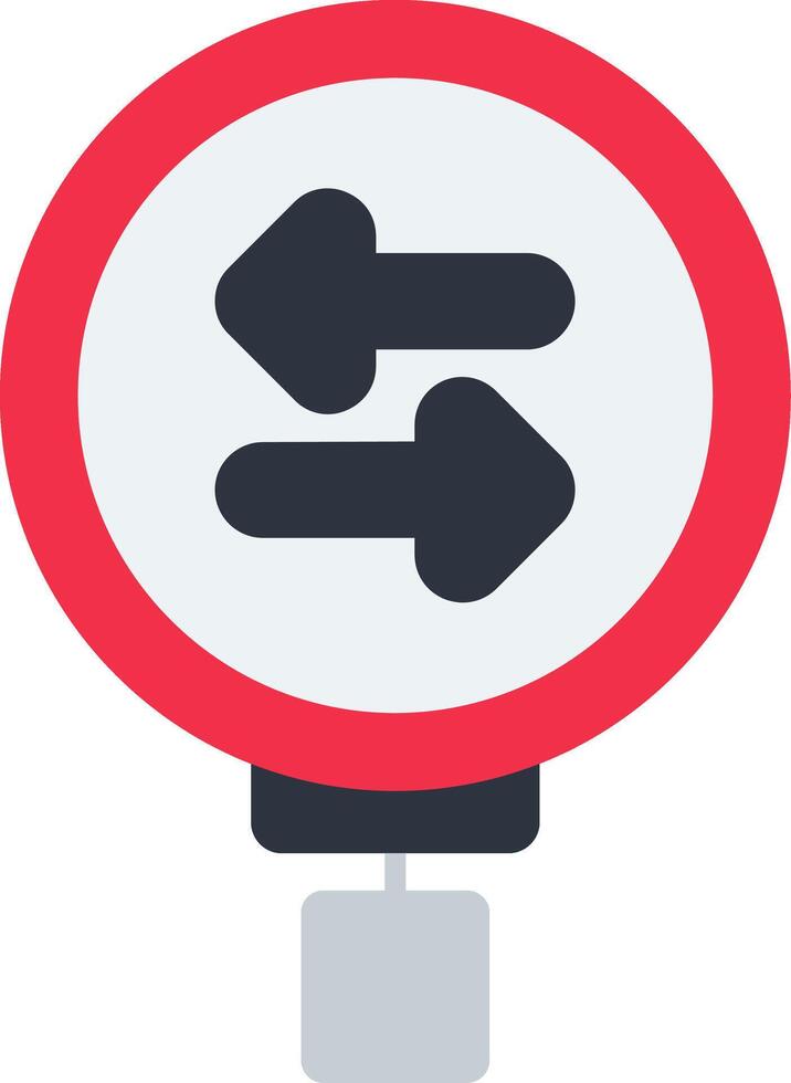Two Way Traffic Flat Icon vector