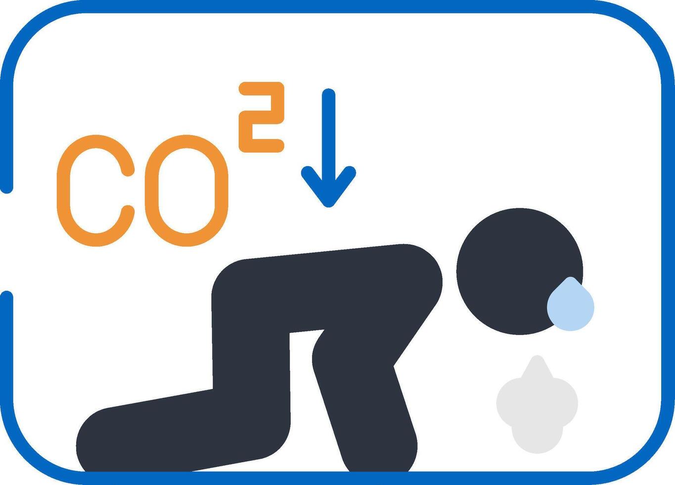 Oxygen Deficiency Flat Icon vector