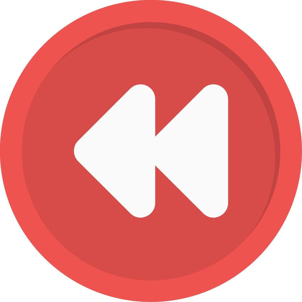 Rewind Arrow Flat Icon vector