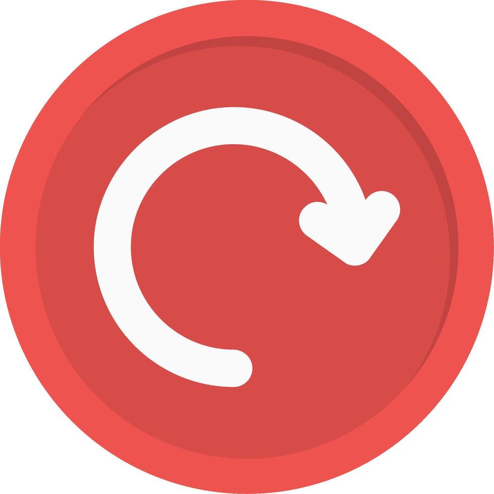 Clockwise Circular Arrow Flat Icon vector