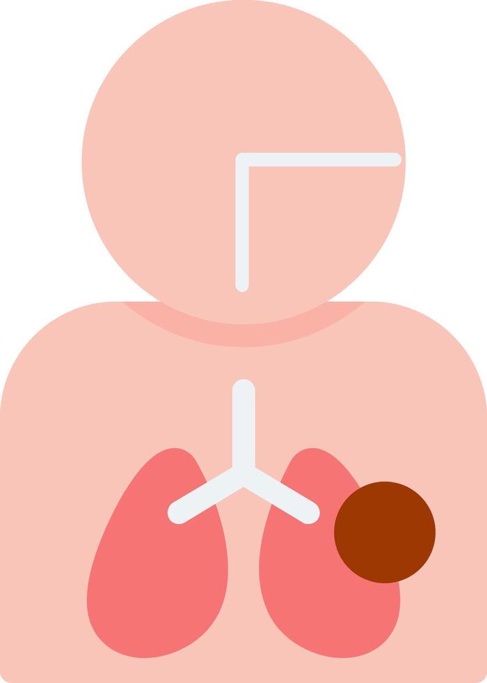 Inhalation Injury Flat Icon vector