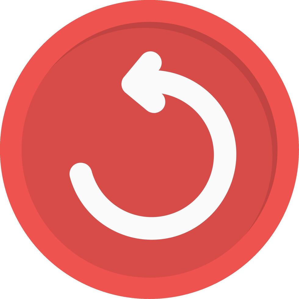 Counterclockwise Circular Arrow Flat Icon vector