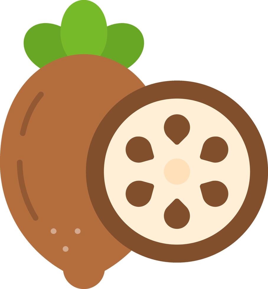 Sapodilla Flat Icon vector