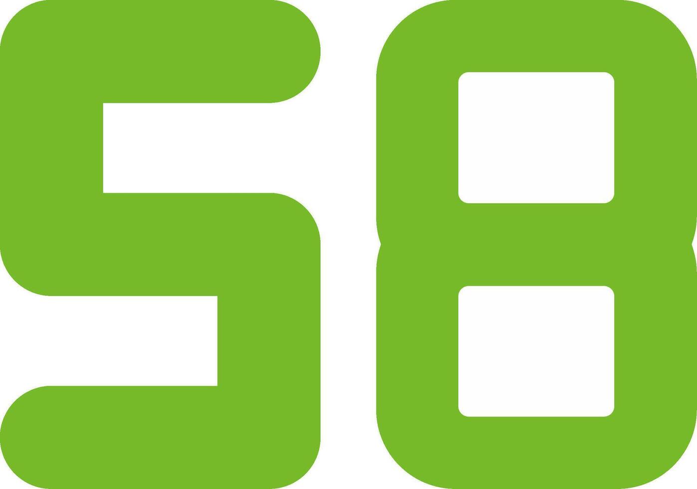 Fifty Eight Flat Icon vector