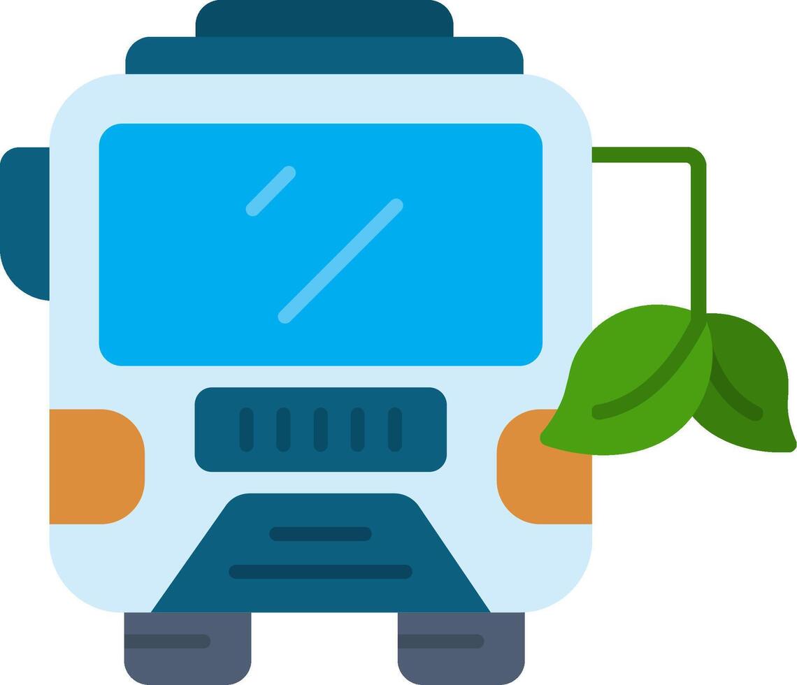 Eco Bus Flat Icon vector
