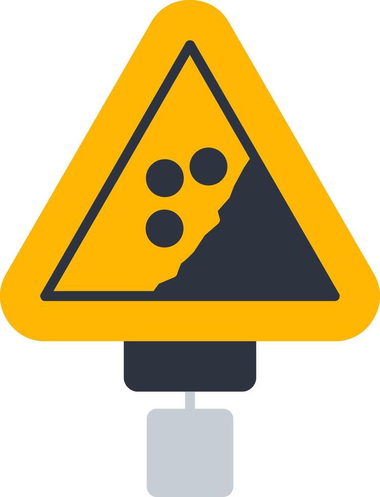 Falling Rocks Flat Icon vector
